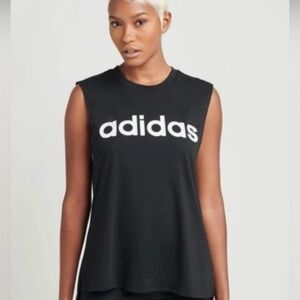 Adidas Black Tank Top–Athletic Workout Gym Size M Activewear Sleeveless‎ Shirt